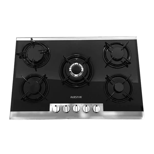 Plaque à Gaz AUXSTAR 5 feux Noir en verre Fonte Plaque à Gaz AUXSTAR 5 feux Noir en verre Fonte