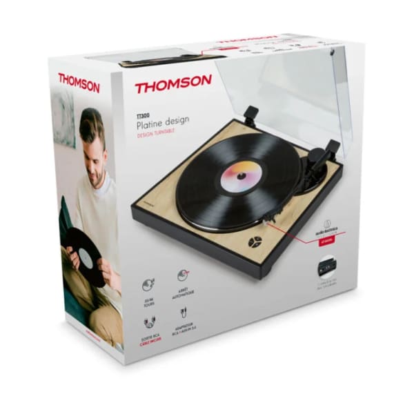 Platine Vinyle Design Thomson TT301 Blanc & bois (TT301) Platine Vinyle Design Thomson TT301 Blanc & bois (TT301)