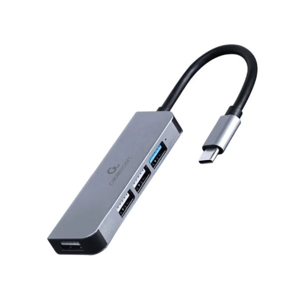 adaptateur Hub Usb Type C Gembird 4 Ports (1 x USB 3.1 + 3 2.0) – Gris -(UHB-CM-U3P1U2P3-01)