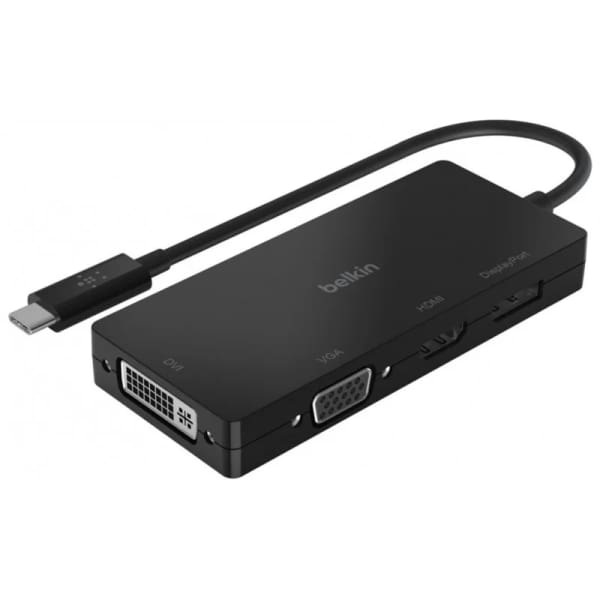 Adaptateur Vidéo Belkin Usb Type C Vers Hdmi Vga Displayport Et Dvi – Noir (Avc003btbk)