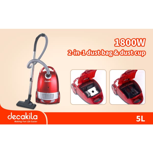 Aspirateur Decakila 5L 1800W Rouge (CEVC007R)