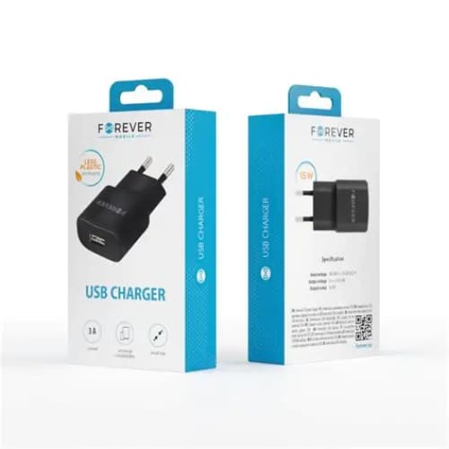 Chargeur Forever TC-01 1x USB 2A noir + cable microUSB (GSM032672)