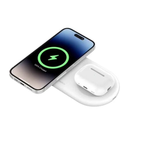 Chargeur Sans Fil Belkin Boost Charge Pro 2en 1 Avec Qi2 Magnétique 15w + Usb-c – Blanc (Wiz021vfwh)