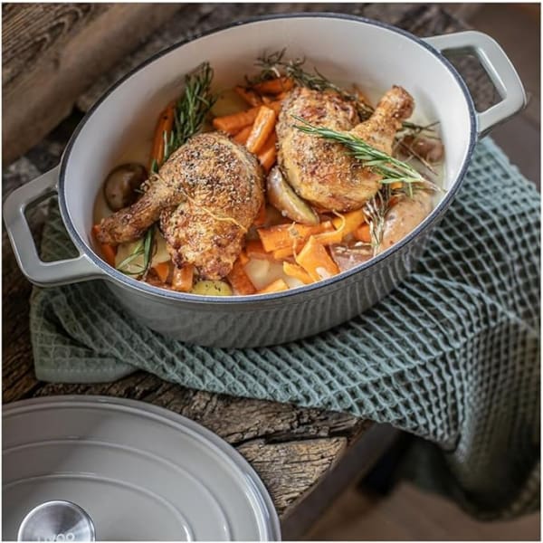 Cocotte ovale en fonte LIVOO 4,5L gris (MEP129G)