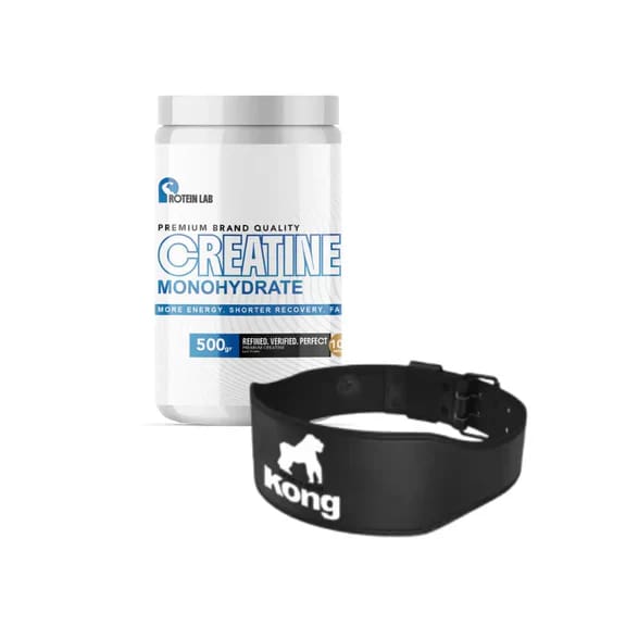 Creatine Monohydrate 500 G + Ceinture De Musculation En Cuir Kong