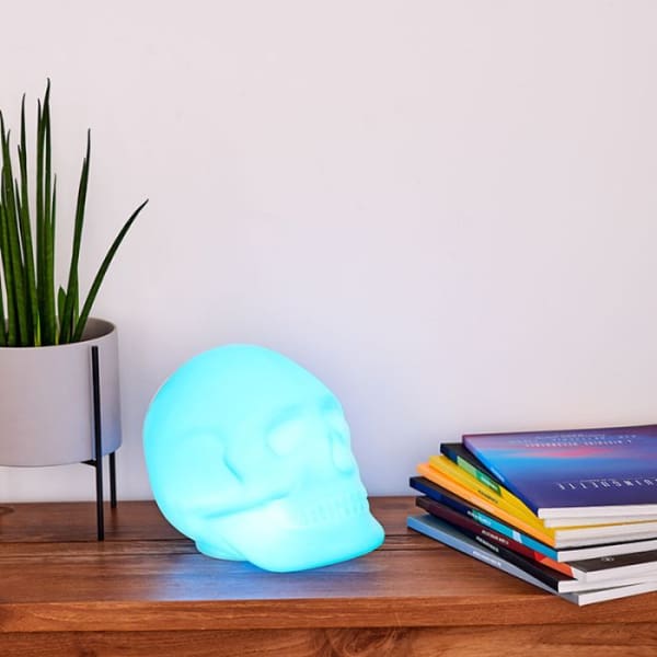 Enceinte Haut Parleur Sans Fil Bigben Tête de mort Lumineuse- Blanc (BTLSSKULL)