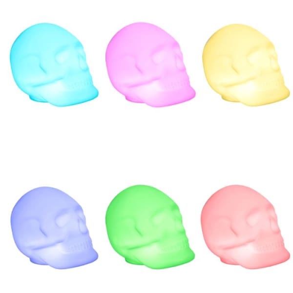 Enceinte Haut Parleur Sans Fil Bigben Tête de mort Lumineuse- Blanc (BTLSSKULL)