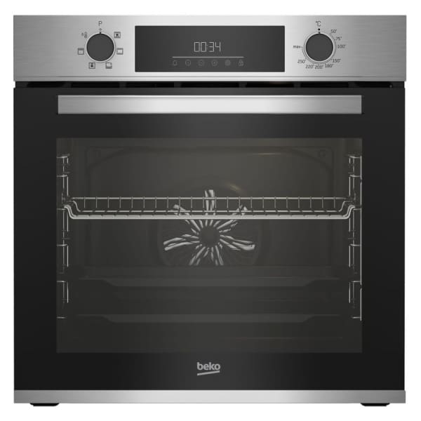 Four encastrable beko 60cm ventillé 8 fonctions afficheur led touch control panel inox