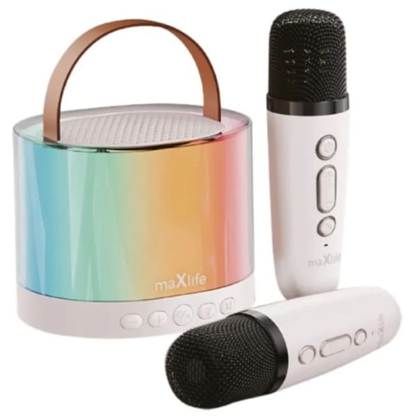 Haut-parleur Sans Fil Maxlife Mxks-200 Karaoké – Blanc -(OEM0200596)