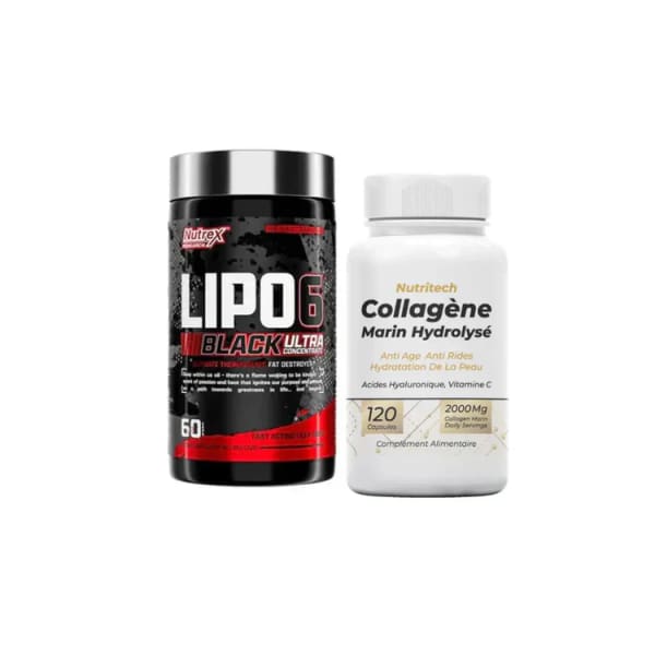 Lipo 6 Black Nutrex Tunisie + Collagen Marin Hydrolysé 120 Capsules
