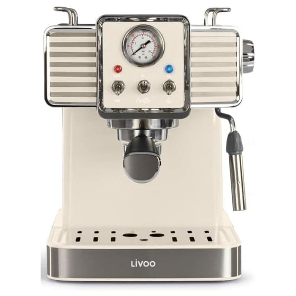 Machine à Café expresso LIVOO 1.5 Litres-1350W Crème (DOD174C)