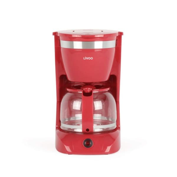 Machine à Café Filtre LIVOO 1.25 Litres-800W Rouge (DOD163RC)