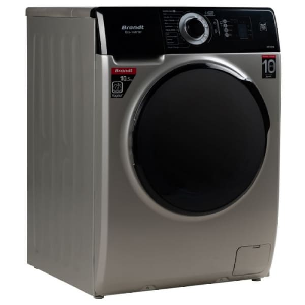 Machine à laver BRANDT 10.5KG Frontale silver (BAM104QVSBL)
