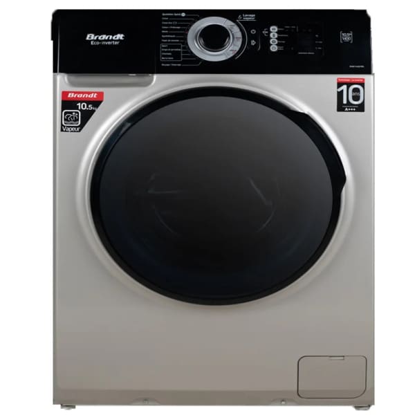 Machine à laver Frontale BRANDT 10,5 Kg Silver (BAM104QVASBL)