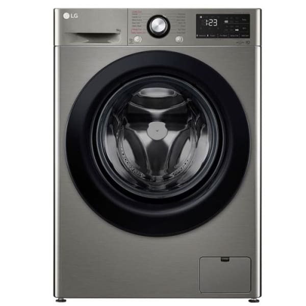 Machine à laver frontale LG 9Kg-1400Tr Silver & noir (F4R3VYG6P)