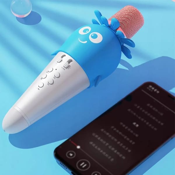Microphone et Haut-Parleur Forever AMS-200 Bluetooth Karaoké – bleu (GSM115308)