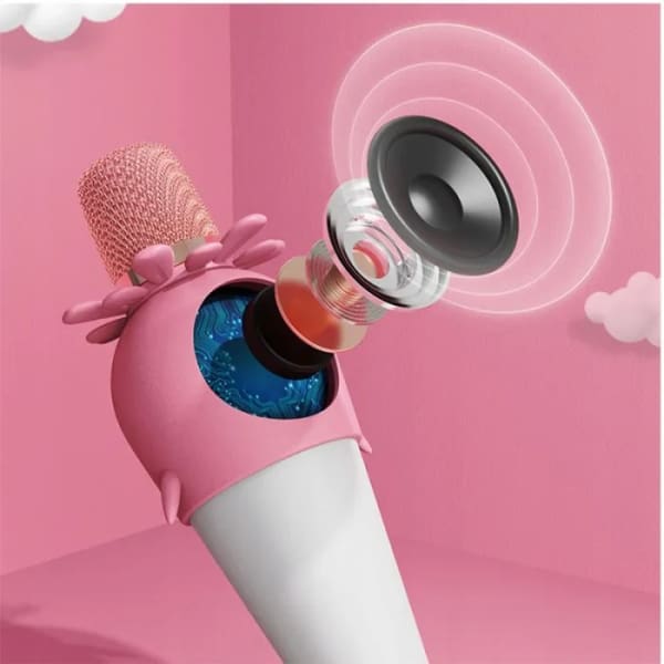 Microphone et Haut-Parleur Forever AMS-200 Bluetooth Karaoké – Rose (GSM115307)