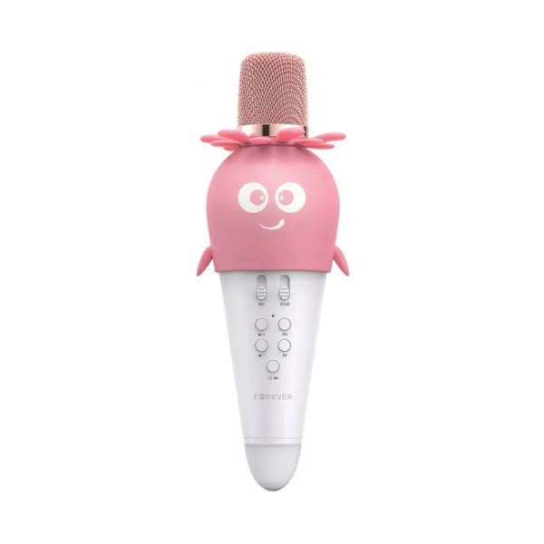 Microphone et Haut-Parleur Forever AMS-200 Bluetooth Karaoké – Rose (GSM115307)