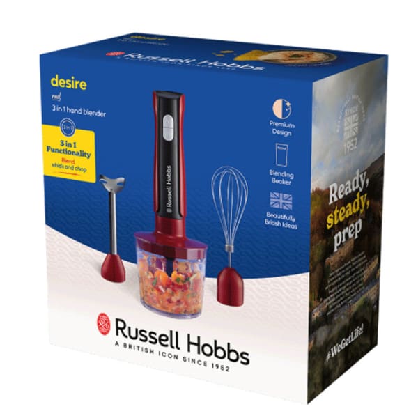 Mixeur Plongeant RUSSELL HOBBS 3en1- 500W Rouge (27140-56)