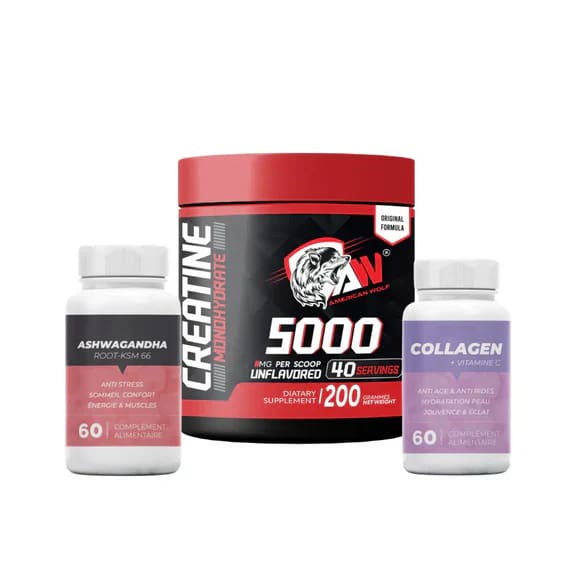 Monohydrate Creatine 200 G + Ashwagandha + Collgen