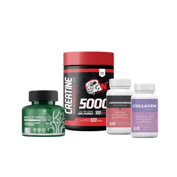 Monohydrate Creatine 500 G aw + Ashwagandha + Collagen + Multivitamine perfect