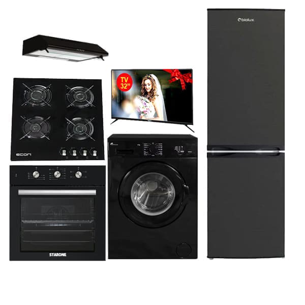 Pack mariage Combine Dark Inox 6 pièces des marques Biolux Montblanc Starone