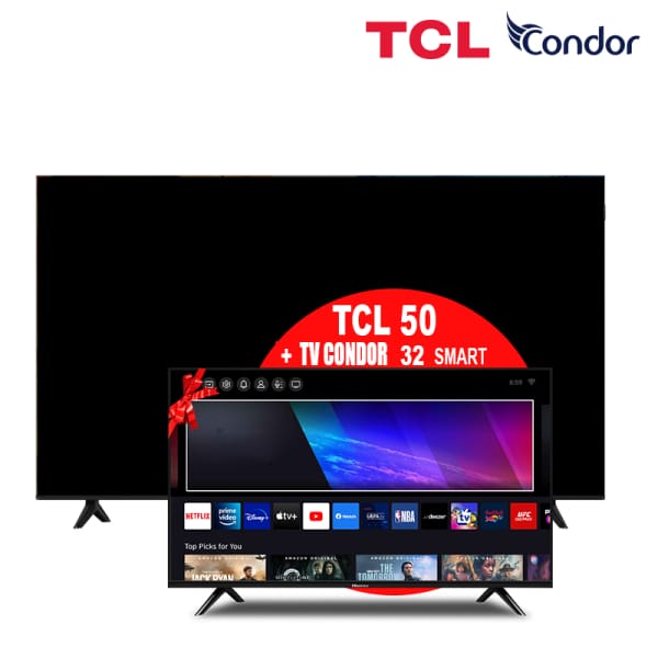 Pack tv TCL 50p QLED Full HD + CONDOR 32p Smart