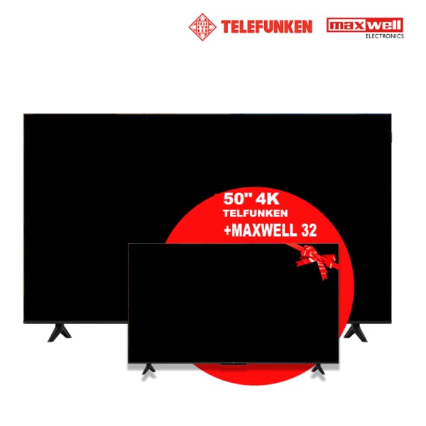Pack tv TCL 50p TELEFUNKEN 4K GOOGLE TV + MAXWELL 32p avec Récepteur Intégré