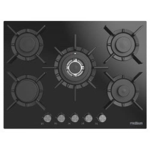 Plaque à Gaz Encastrable Premium 5 Feux 75Cm Noir (AP751.BS04)