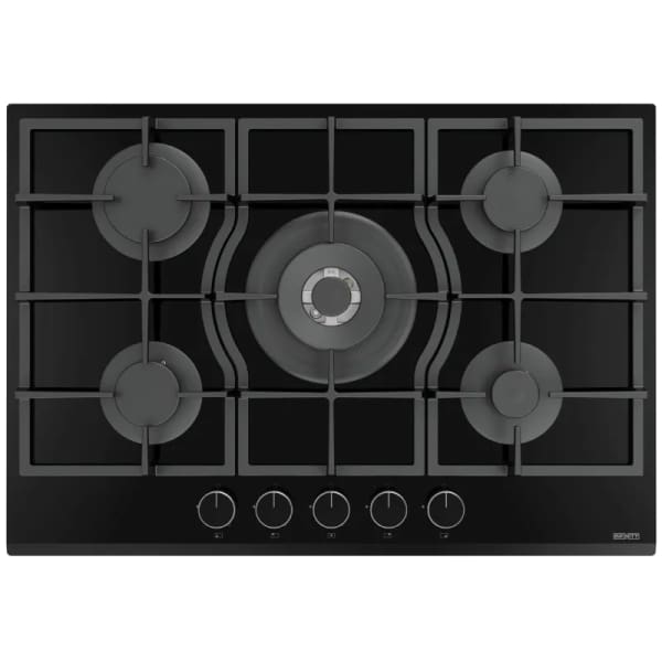 Plaque a gaz Infinity 5 Feux 75cm Verre Noir (H7011P07B)