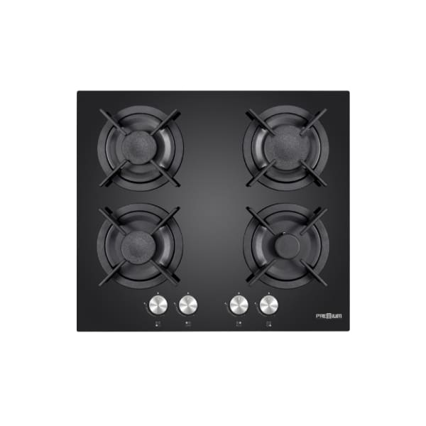Plaque à gaz PREMIUM 4 feux noir (P1641.BS05)