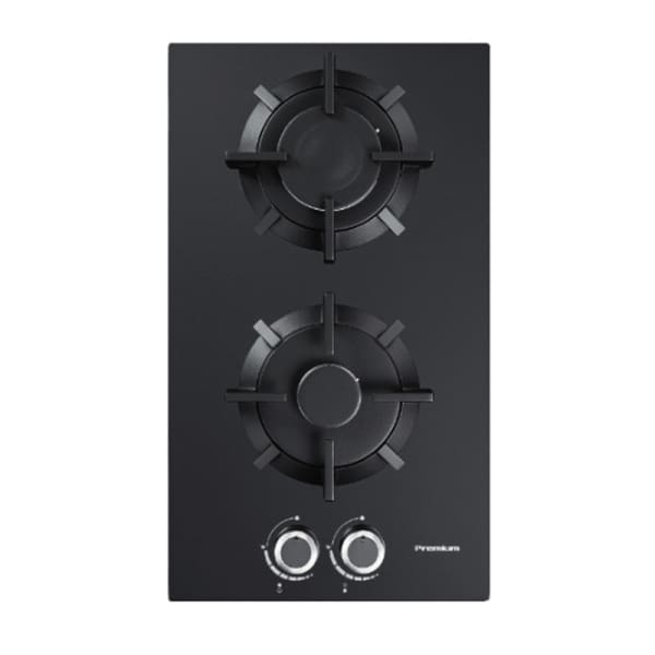 Plaque A GAZ PREMIUM 60Cm 2 Feux Vitre Noir (AP32.BS01)