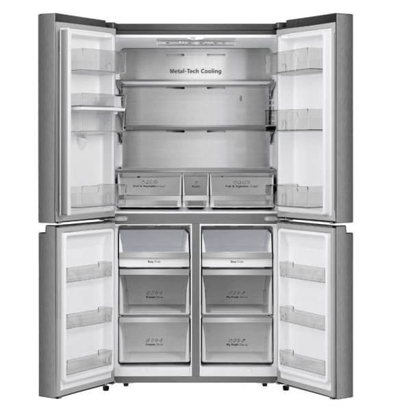 Réfrigérateur HISENSE 579 Litres Side By No Frost inox avec fontaine et afficheur (RQ5N560NMII)