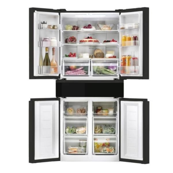 Réfrigérateur HOOVER 429 Litres Side By Side DeFrost Noir (HN5D84B) (190.6 x 66 x 83 cm)