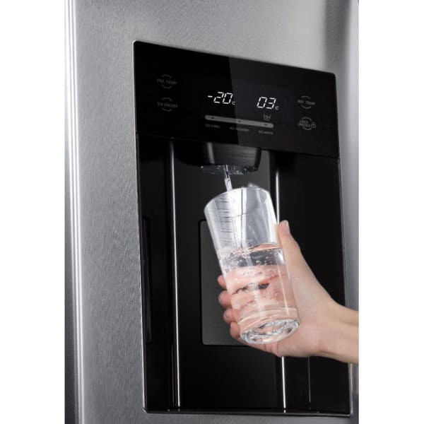 Réfrigérateur Hyundai 556L Side By Inverter No Frost Avec Distributeur d’eau Verre Noir (HYN-91SBSIM.BG)