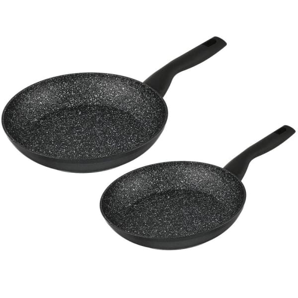 Set De 2 Poêles Korkmaz Nora Granite 24Cm + 28Cm Noir (A2679)