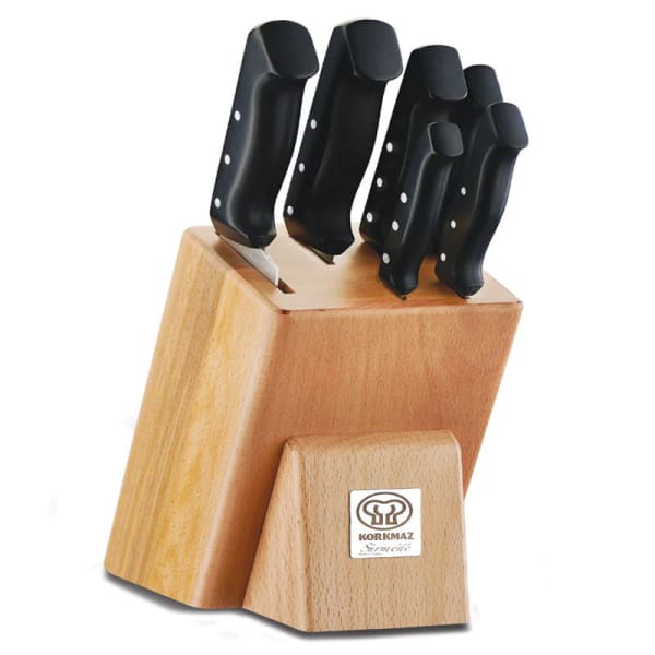 Set de 6 couteaux KORKAMZ avec support en bois (A5501)