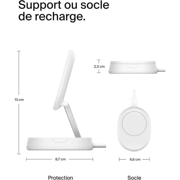Support De Recharge Belkin Boostcharge Pro Qi2 Et Pliable 15 W -Blanc (wia008btwh)