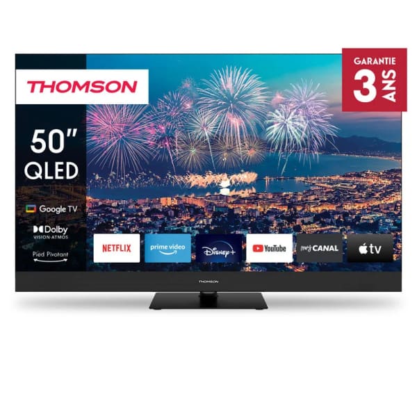 Téléviseur Thomson Smart QLED Plus Google TV Noir (50QG6C14)