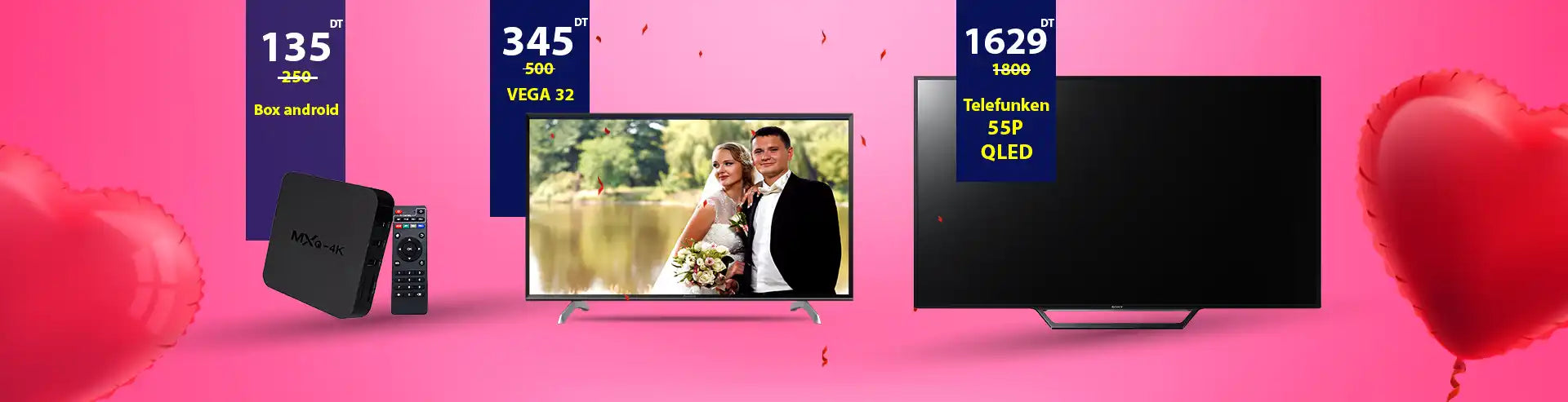 Télévision ou écran plat affichant une photo de mariage.