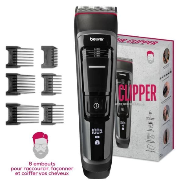 Tondeuse à cheveux 6 longueurs LED 4,5 h BEURER (MN5X)
