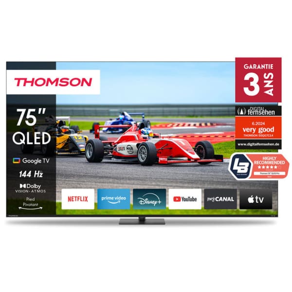 TV Thomson Google 75’’ QLED Pro AVEC Récepteur Intégré Garantie 3ans