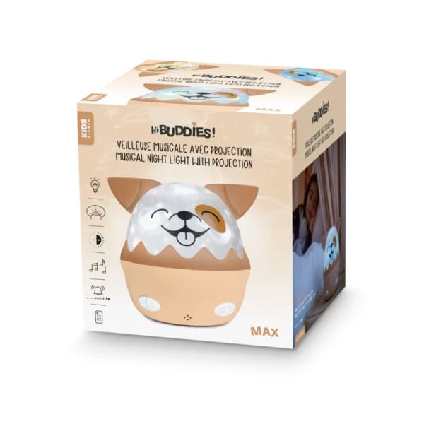 Veilleuse musicale sans fil avec projection Max (NLPKIDSDOG)