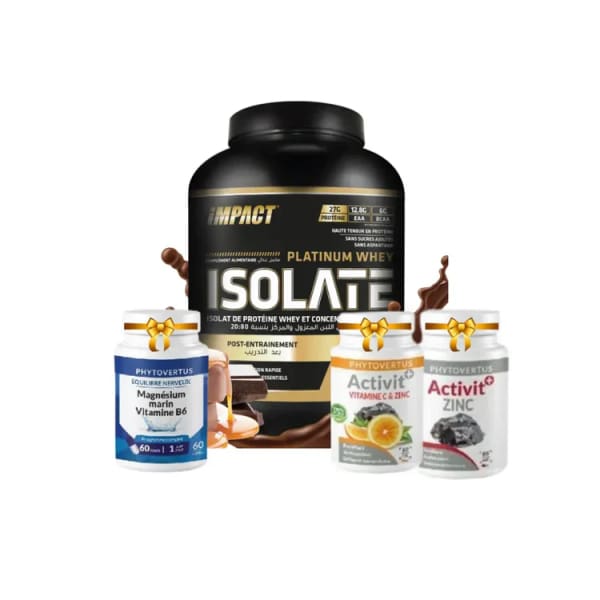 Whey Isolate 1.6 Kg bouteille + Magnesium + Zinc + Vitamine C